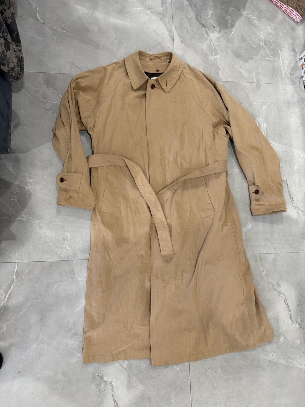 London Fog Men's Tan Trench Coat with Belt